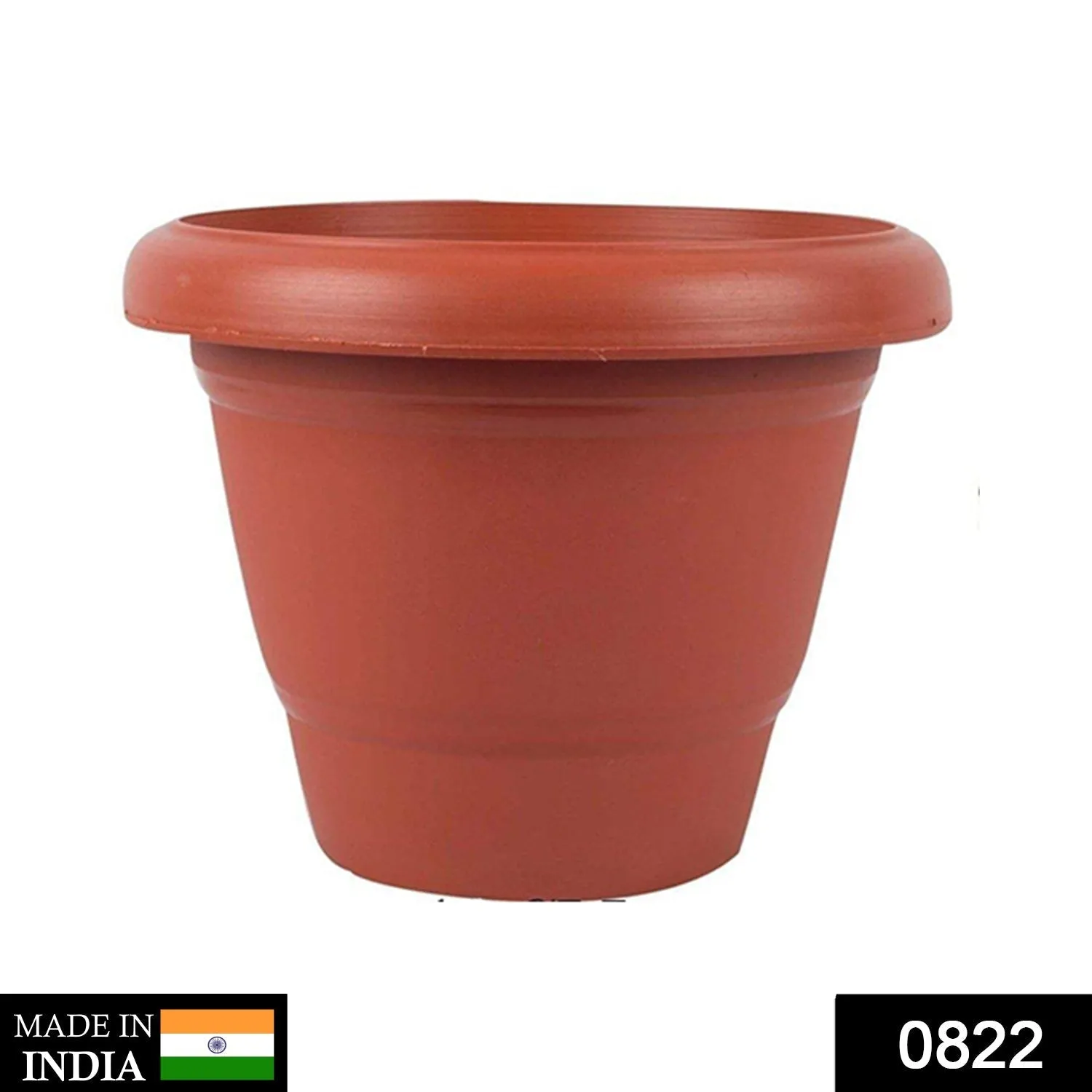 0822 Garden Heavy Plastic Planter Pot / Gamla  (Brown, Pack of 1)