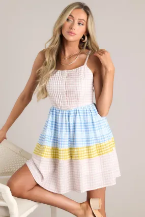 Alive And Free Pink Multi Gingham Romper Dress