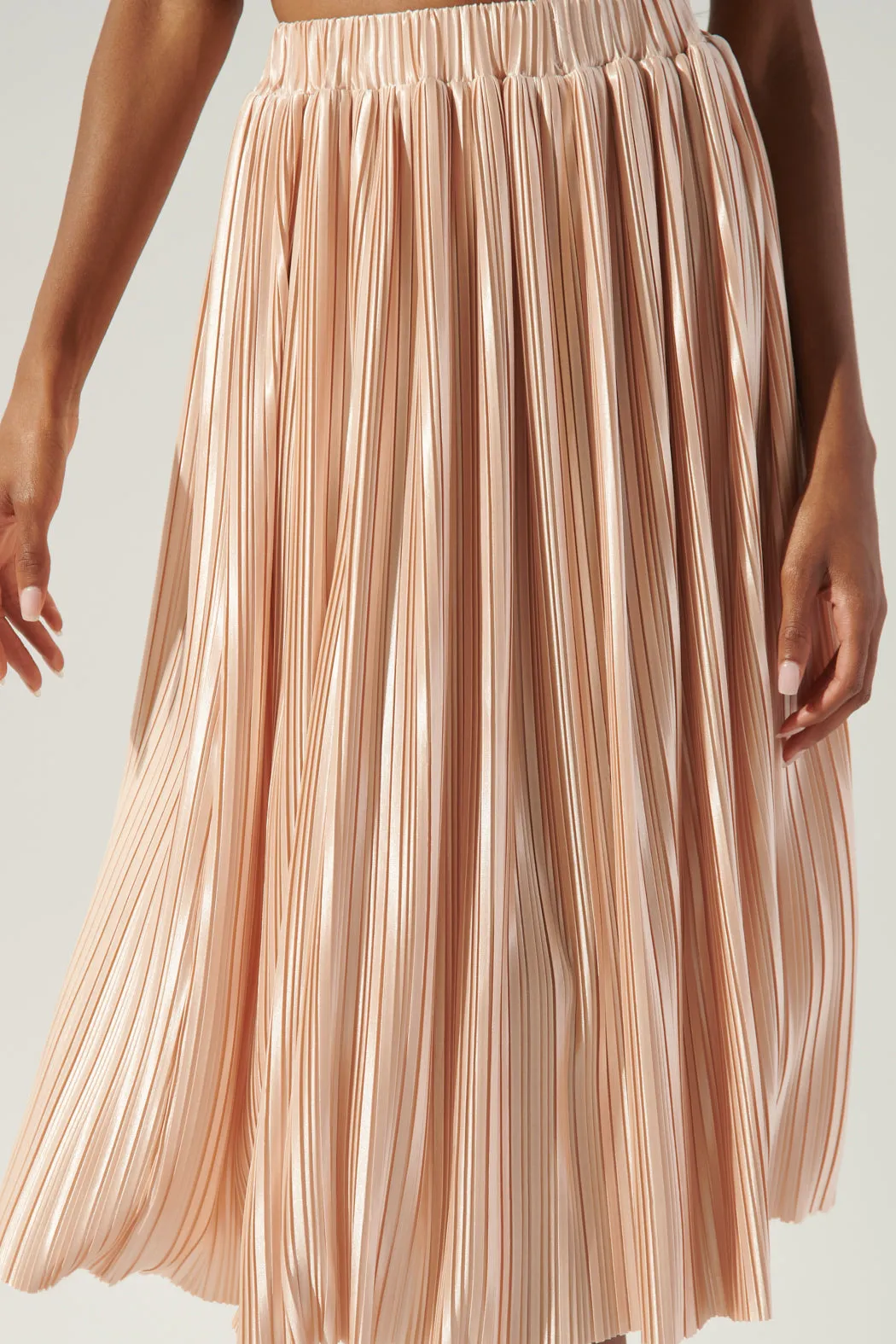 All That Glimmers Pleated Midi Skirt