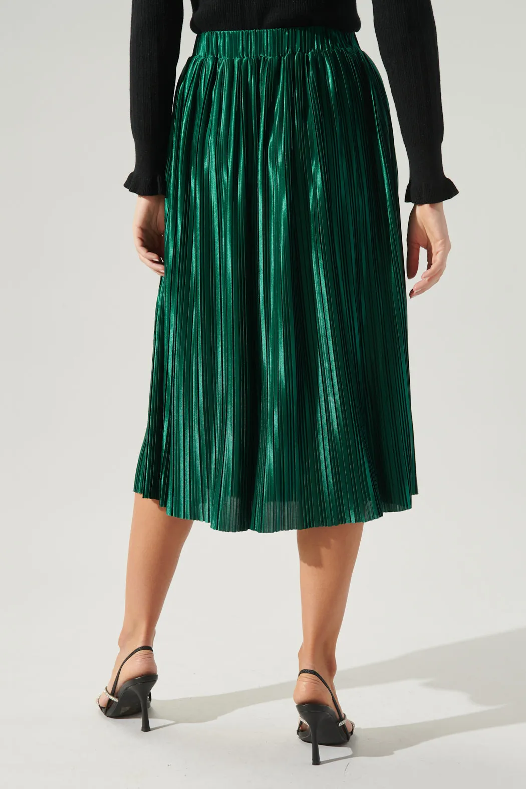 All That Glimmers Pleated Midi Skirt