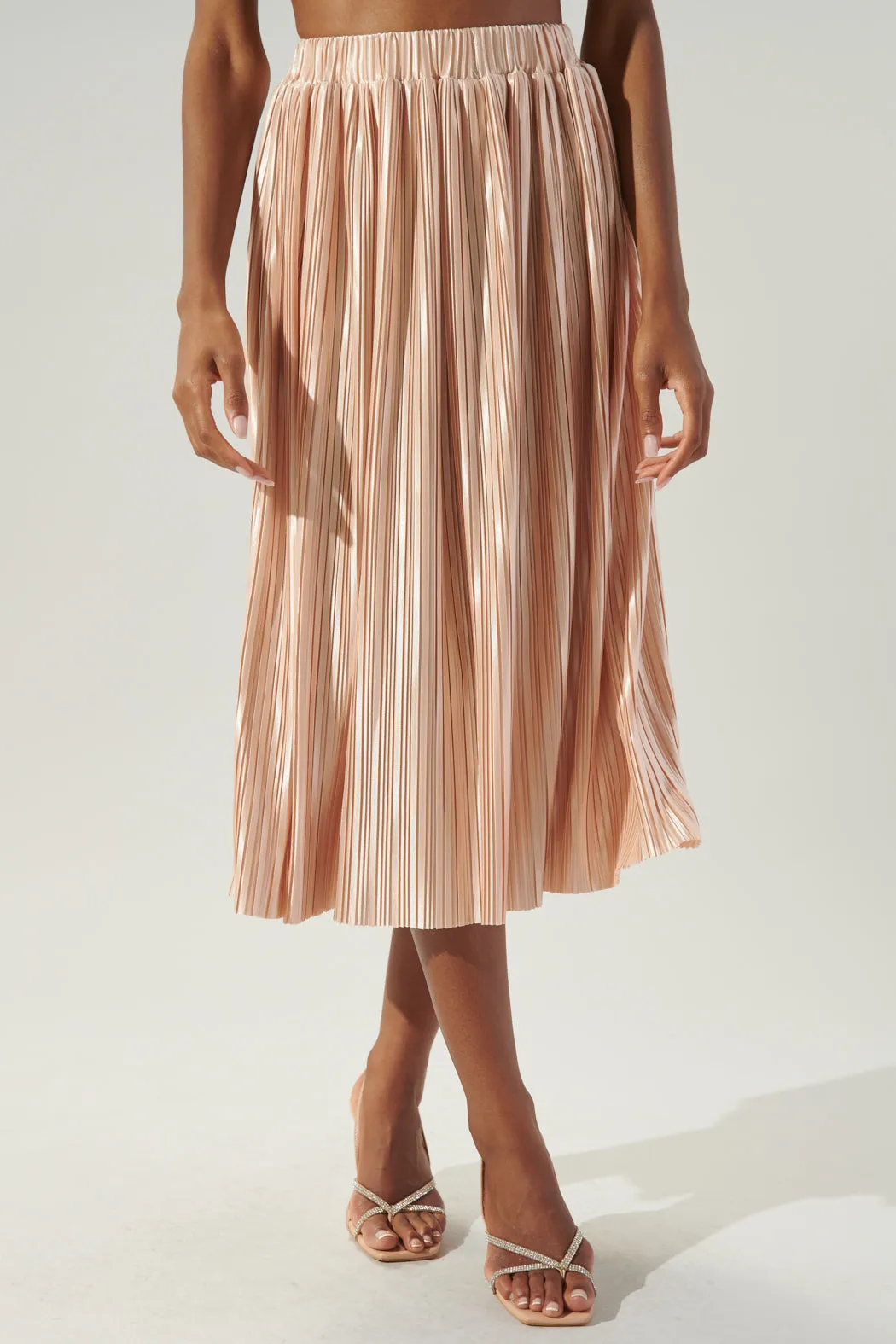 All That Glimmers Pleated Midi Skirt