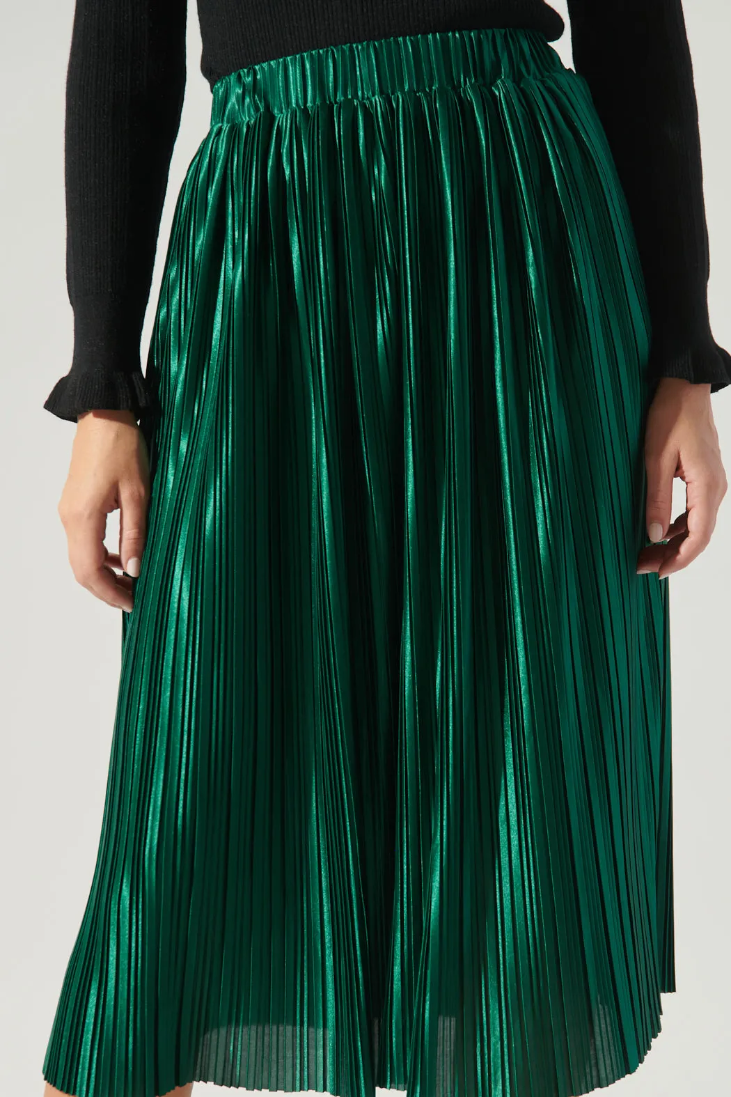 All That Glimmers Pleated Midi Skirt