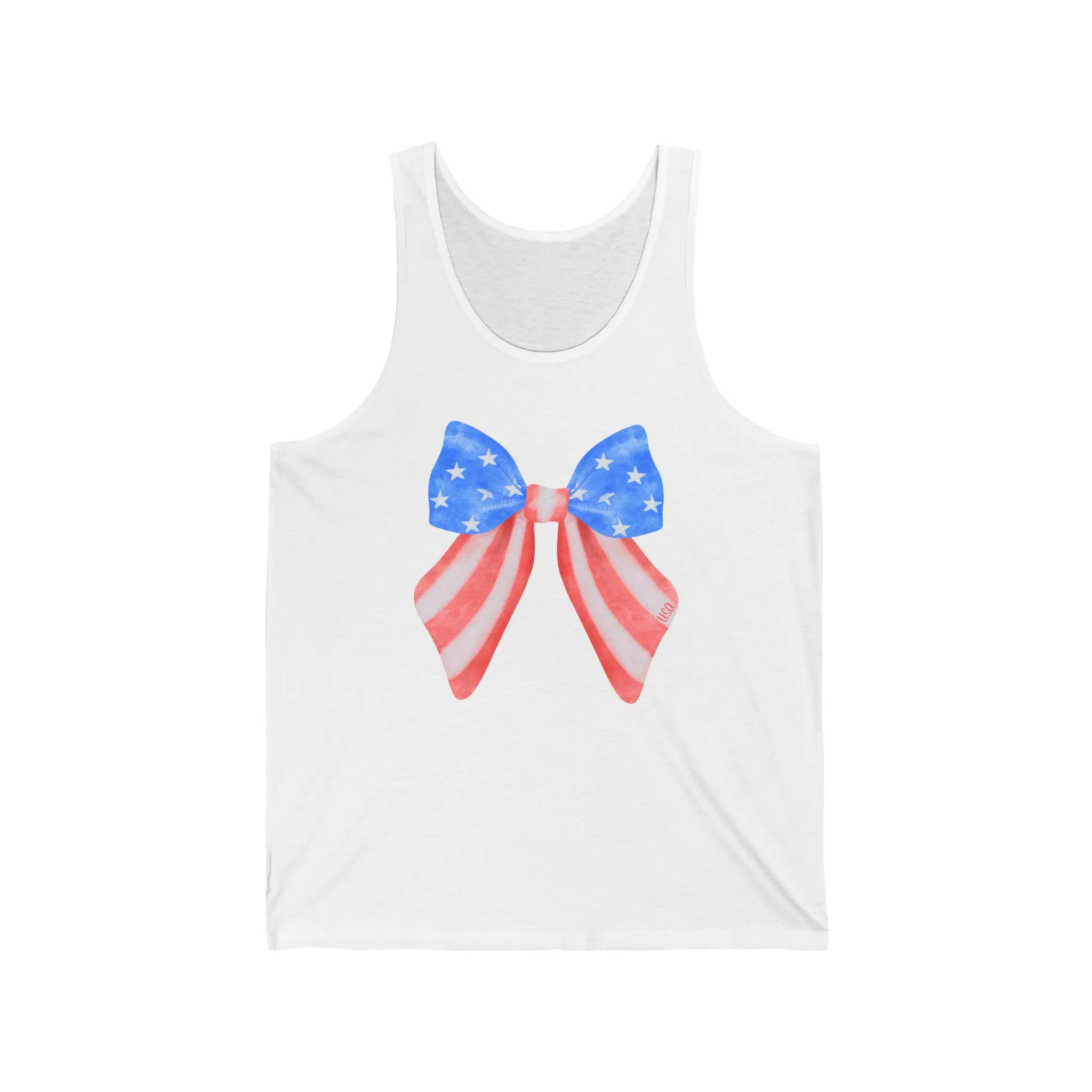 American Flag Bow Unisex Jersey Tank