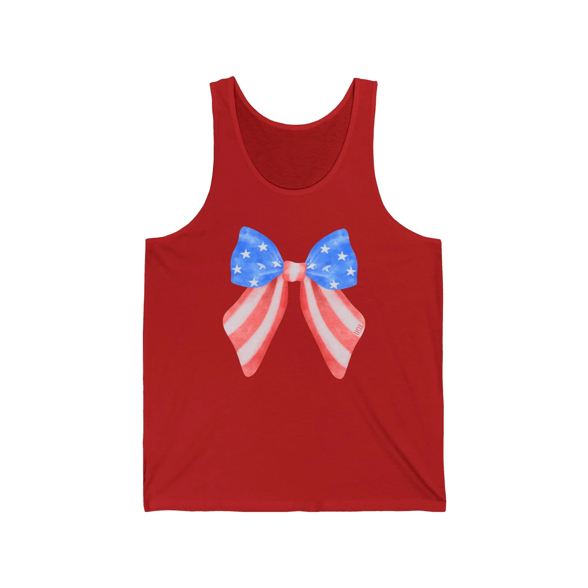 American Flag Bow Unisex Jersey Tank