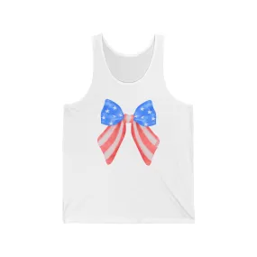 American Flag Bow Unisex Jersey Tank