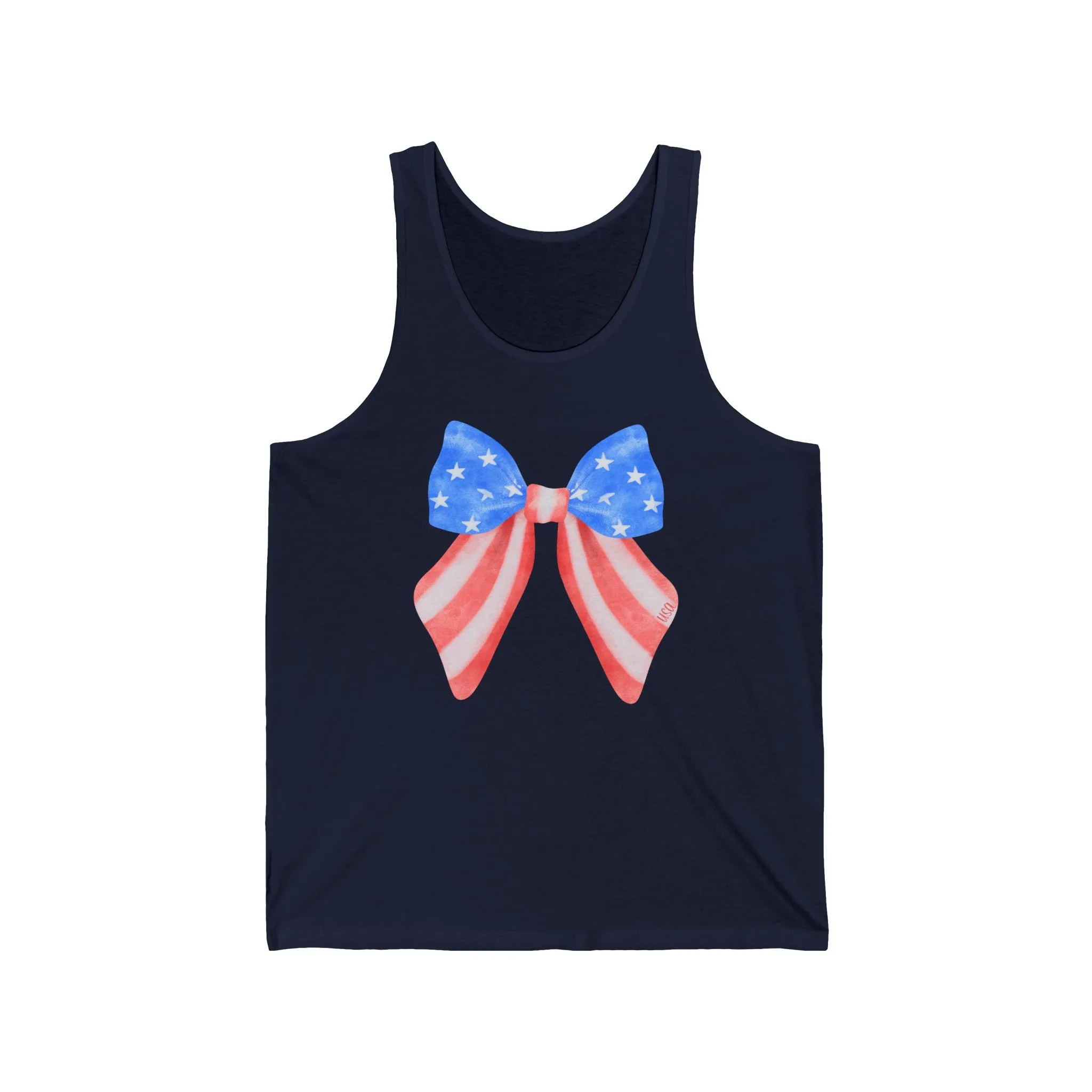 American Flag Bow Unisex Jersey Tank