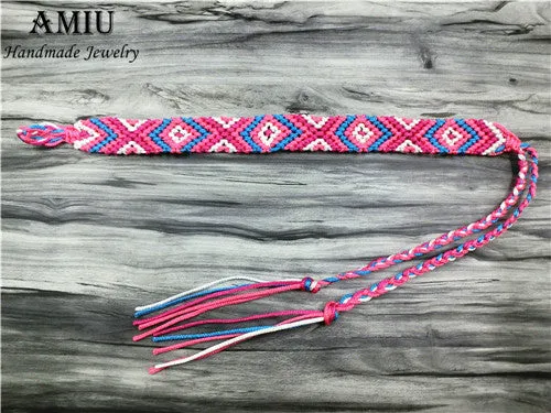 AMIU Friendship Bracelet Woven Rope String Colorful Boho Embroidery Cotton Tassel Dropshipping Bracelets Hippie For Women Men