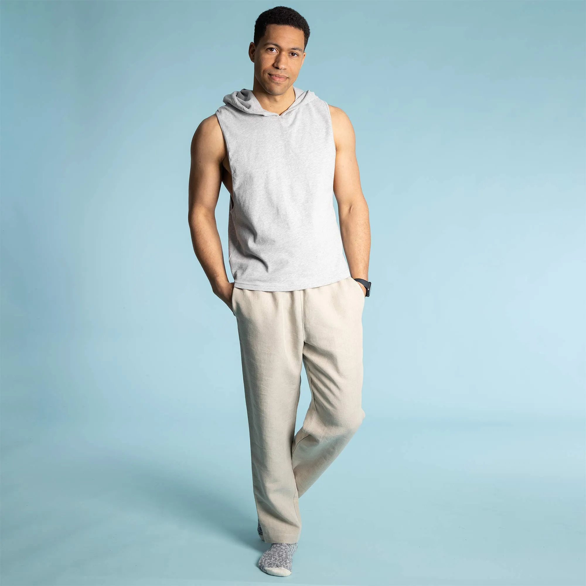 ANDRE 100% Organic Prima Cotton Hoodie Tank Top (OC Thread Option, 100% Biodegradable))