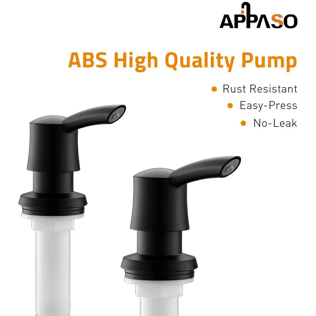 APPASO 17-Ounce Kitchen Dish Soap Dispenser Large Capacity Matte Black 038MB