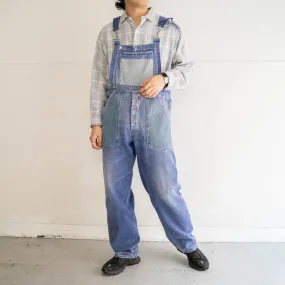 around 1970s Germany cotton twill × denim overall 'good fade & patches'