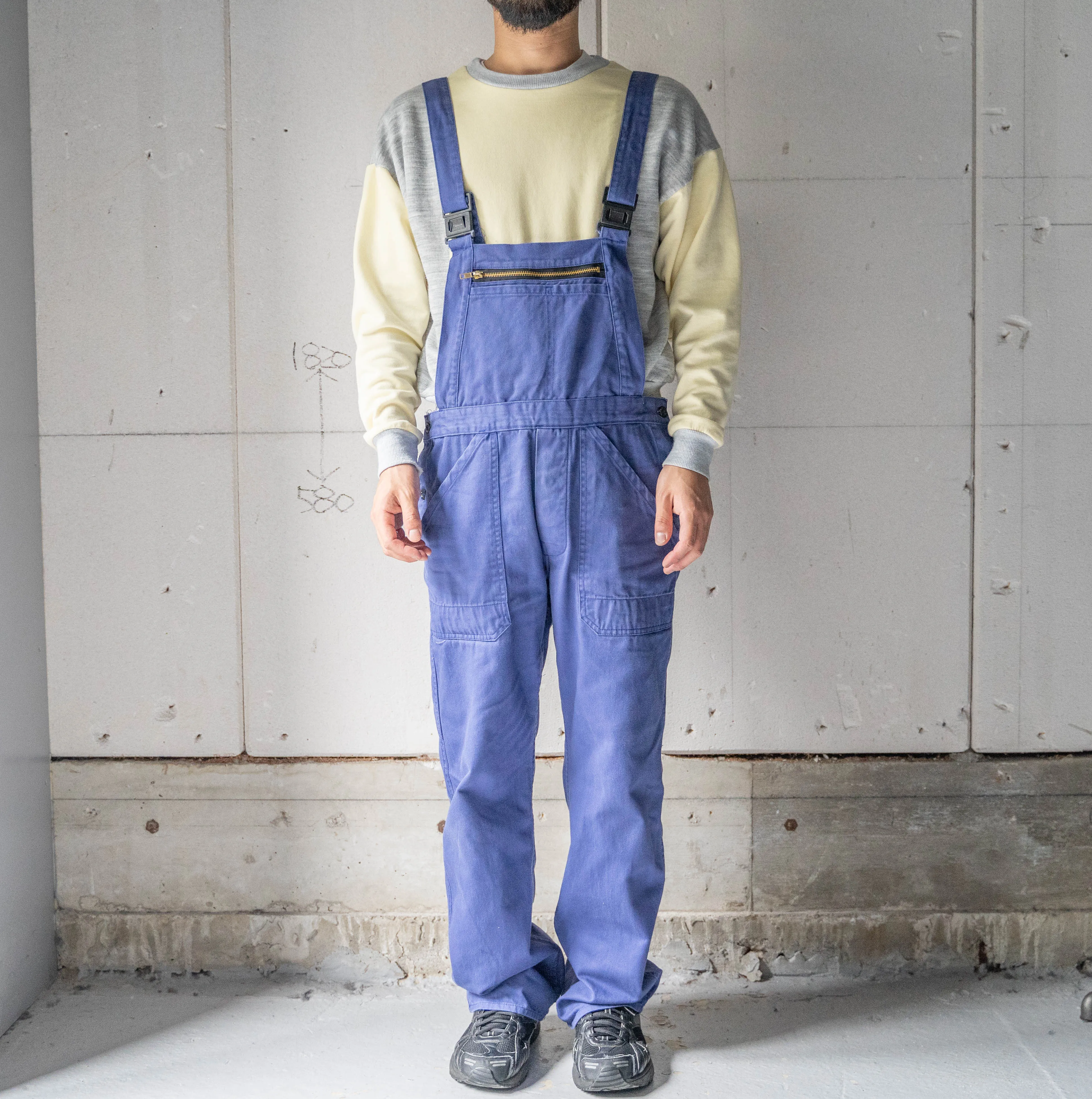 around 1980s Germany navy color cotton twill overall