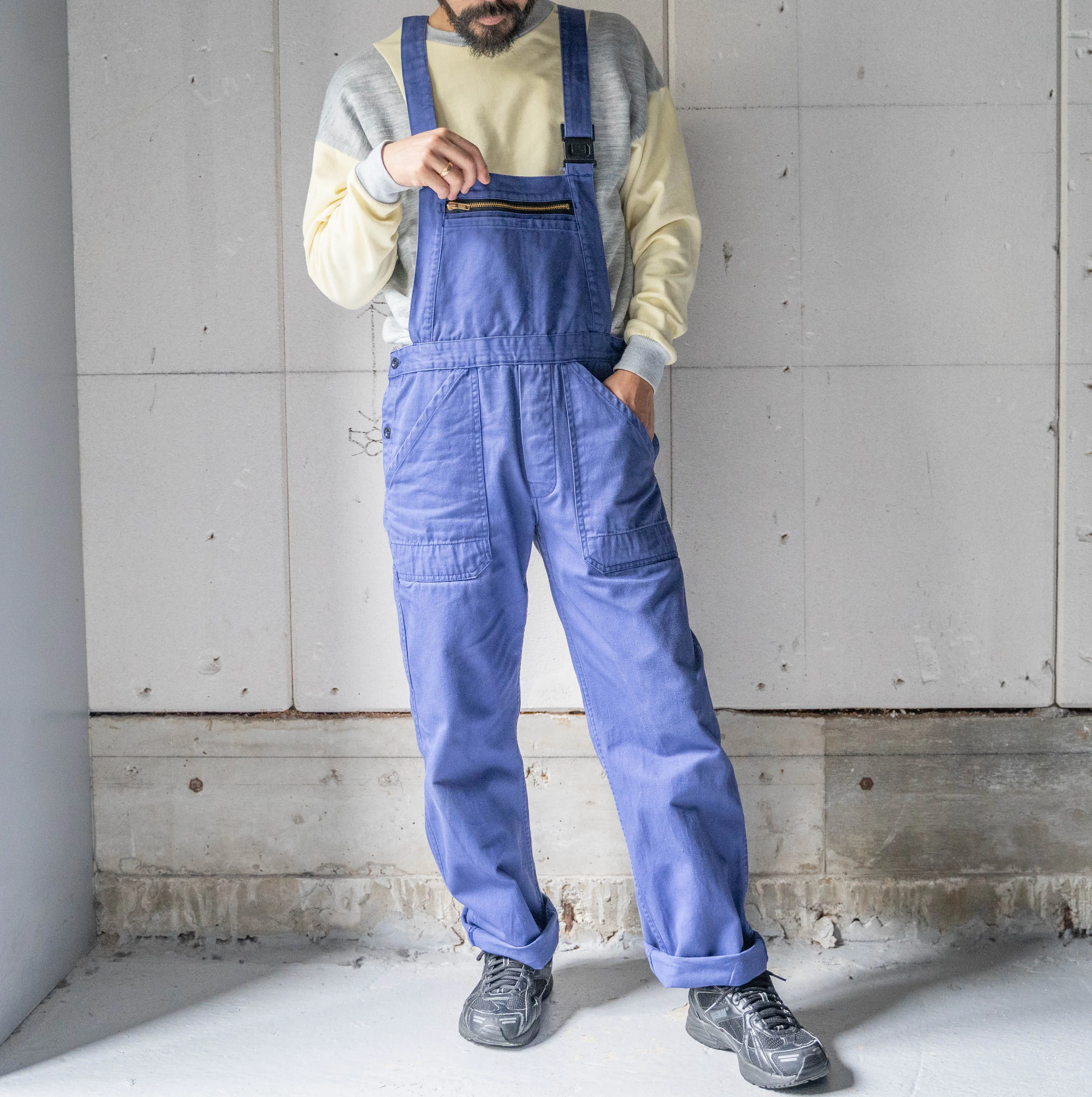 around 1980s Germany navy color cotton twill overall