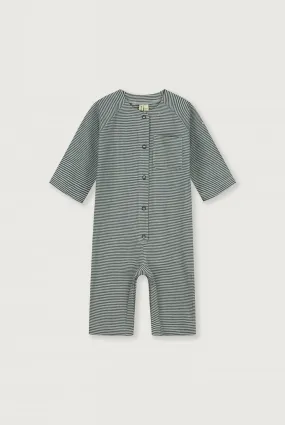 Baby Overall | Blue Grey - Cream