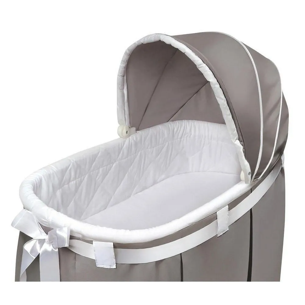 Badger Basket Wishes Oval Baby Bassinet Gray