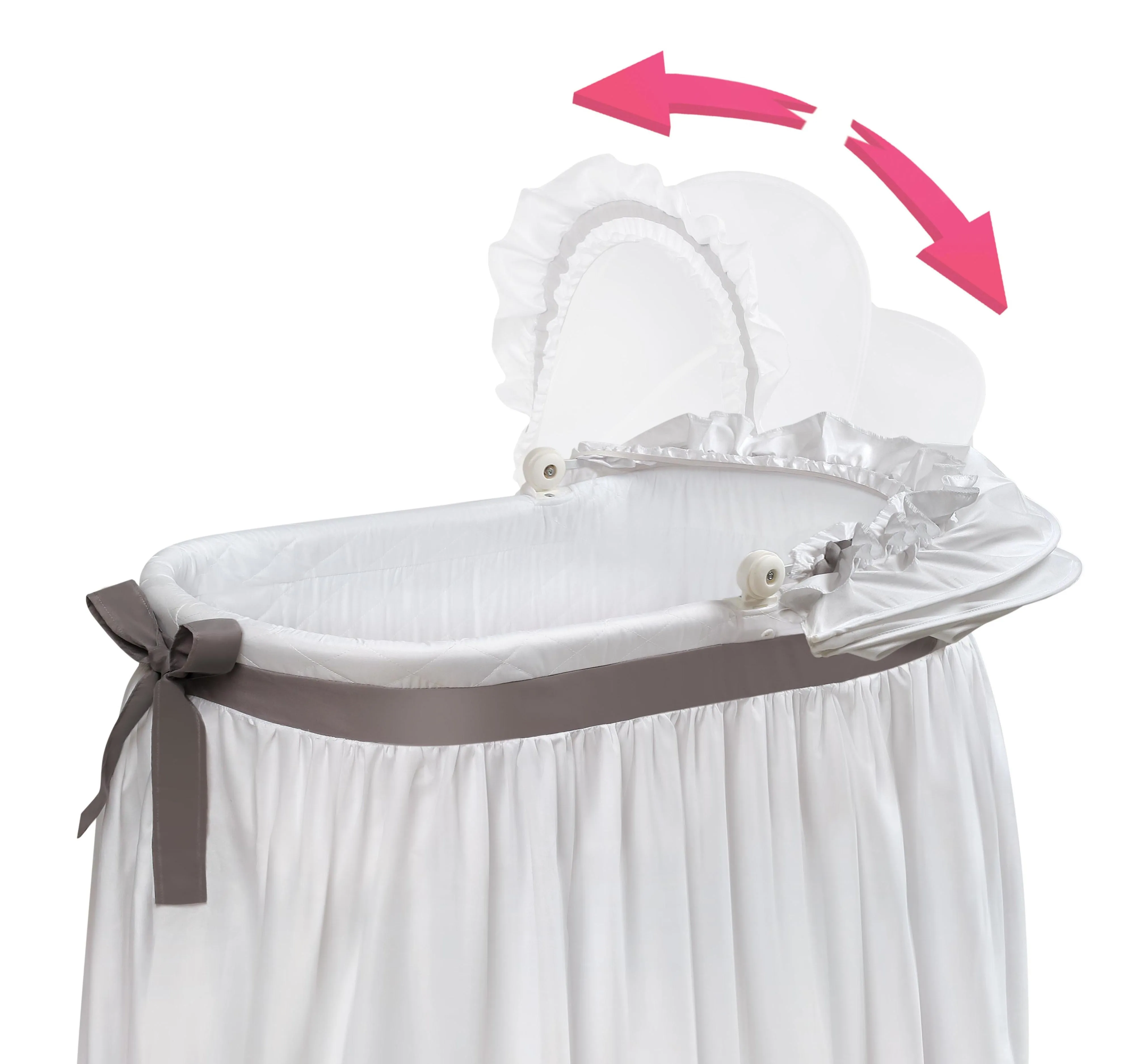 Badger Basket Wishes Oval Bassinet - Full Length Skirt