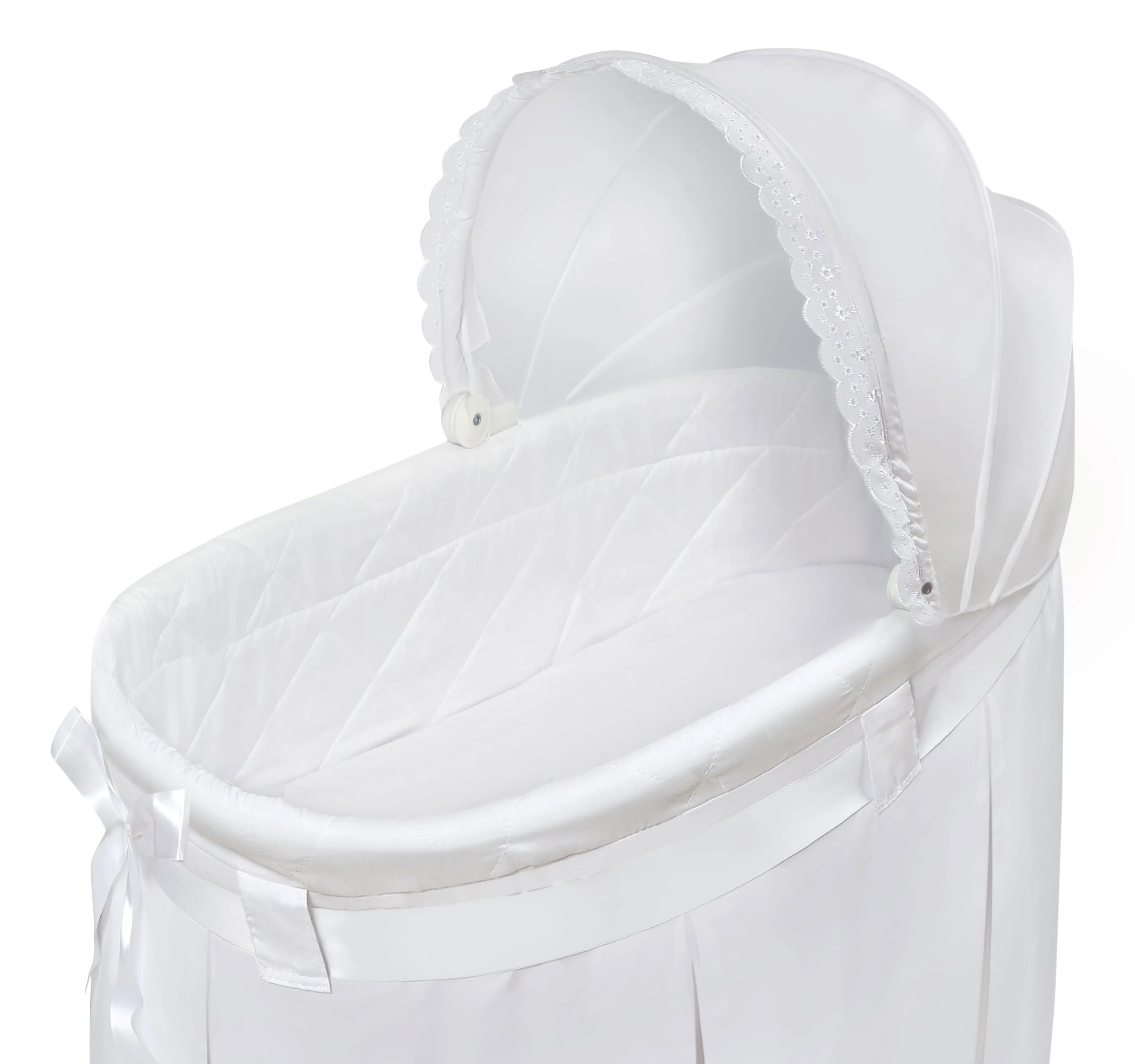 Badger Basket Wishes Oval Bassinet - Full Length Skirt