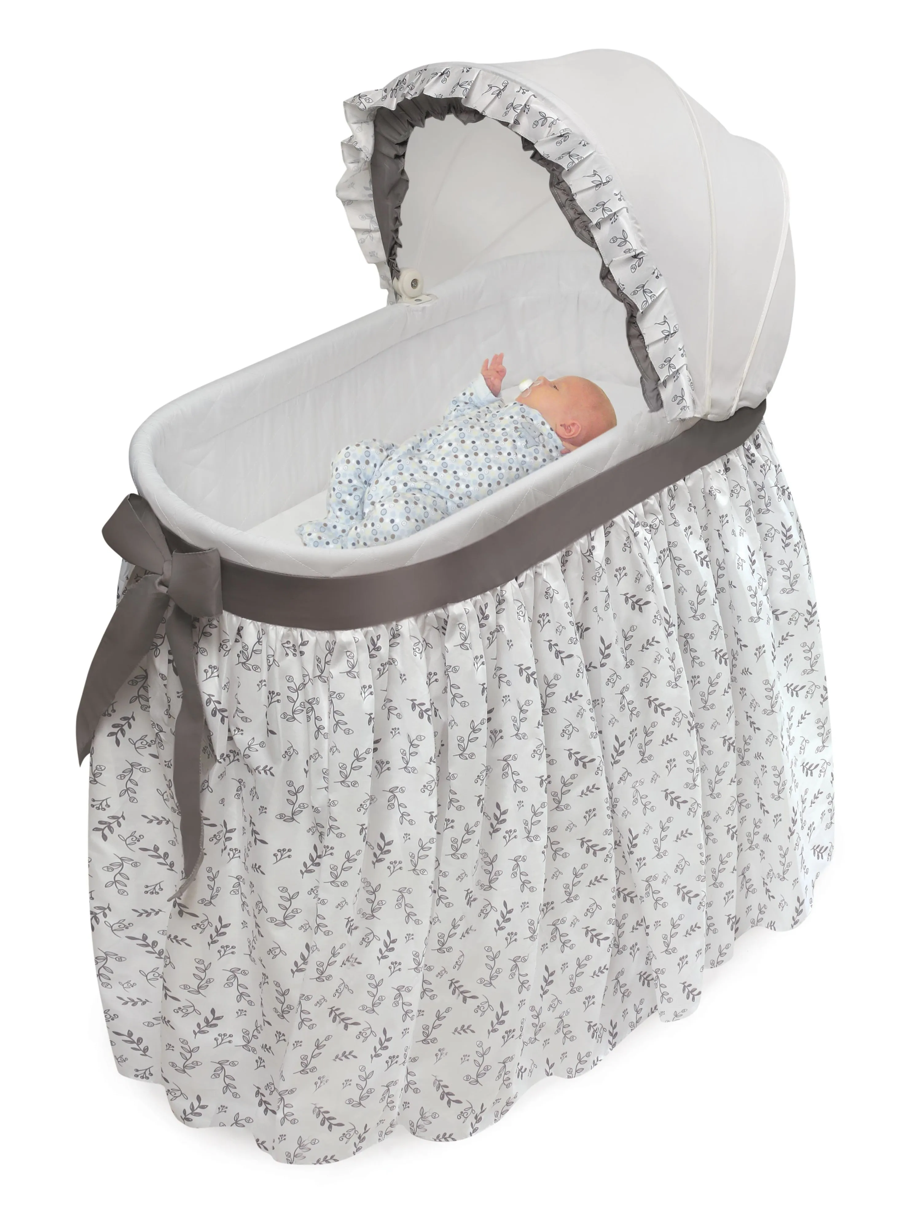 Badger Basket Wishes Oval Bassinet - Full Length Skirt