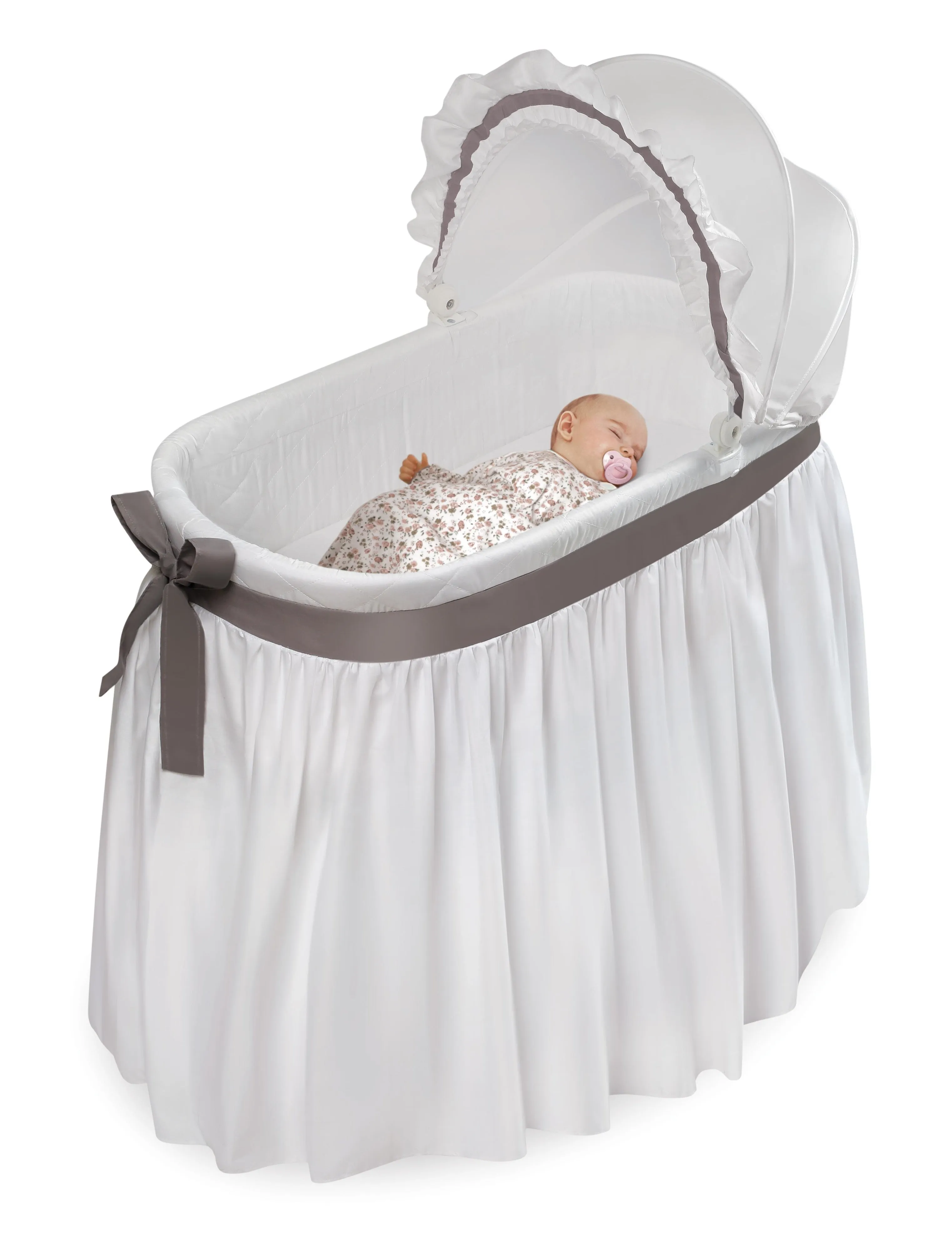 Badger Basket Wishes Oval Bassinet - Full Length Skirt