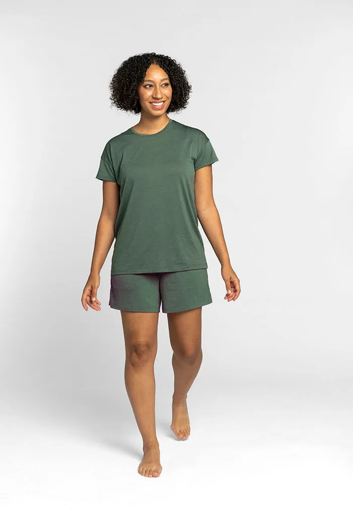 Billie Lounge Tee - Duck Green