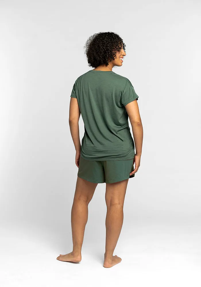 Billie Lounge Tee - Duck Green