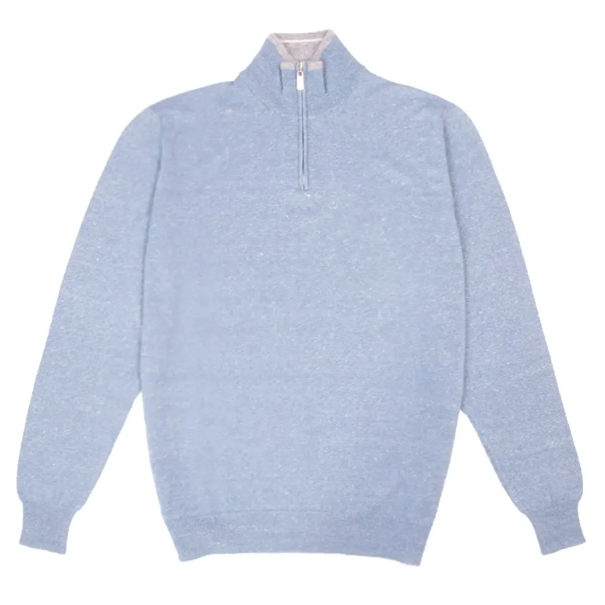 Blue Marl Cashmere & Linen Quarter Zip