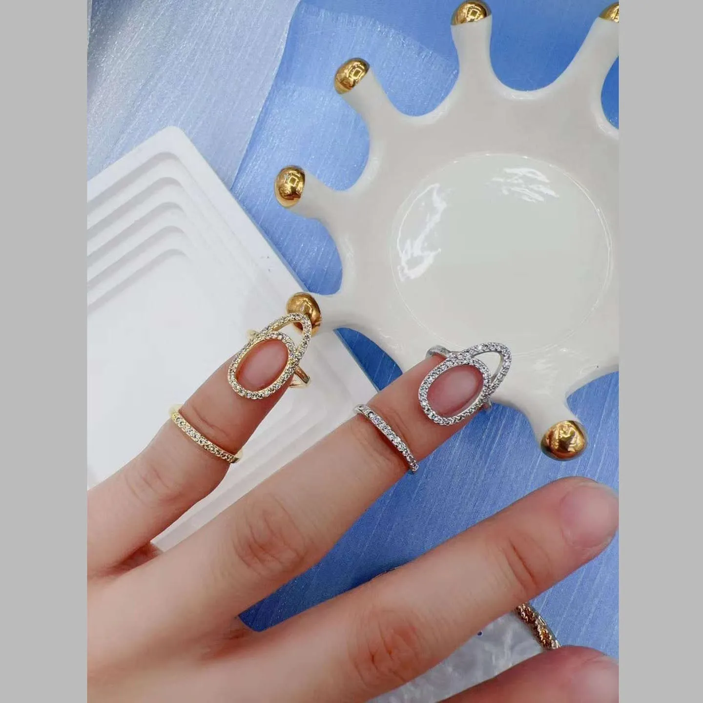 Bohemian Finger Tip 18K Gold Anti Tarnish Nail Cap Ring For Women