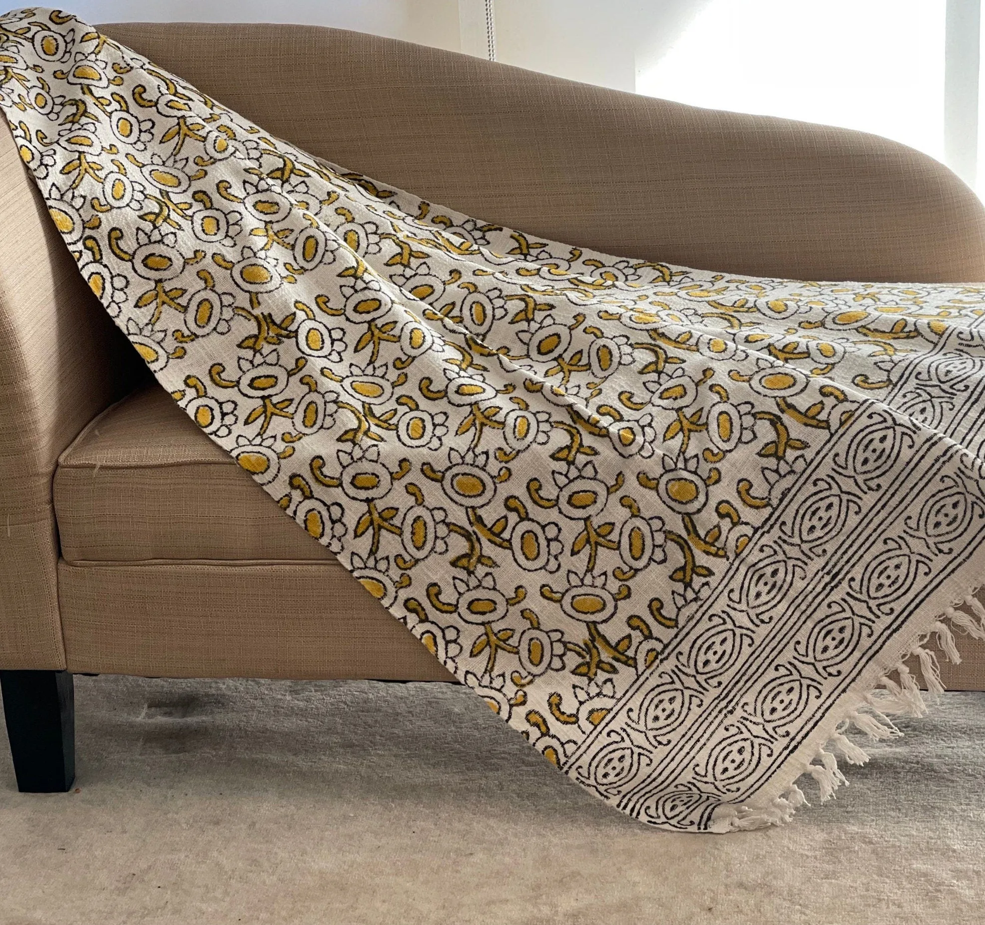 Boho throw blanket for couch, Throw for sofa cover, Woven throw, Bohemian blanket, Anti-slip sofa Table/Bed/Chair cover, Boho decor