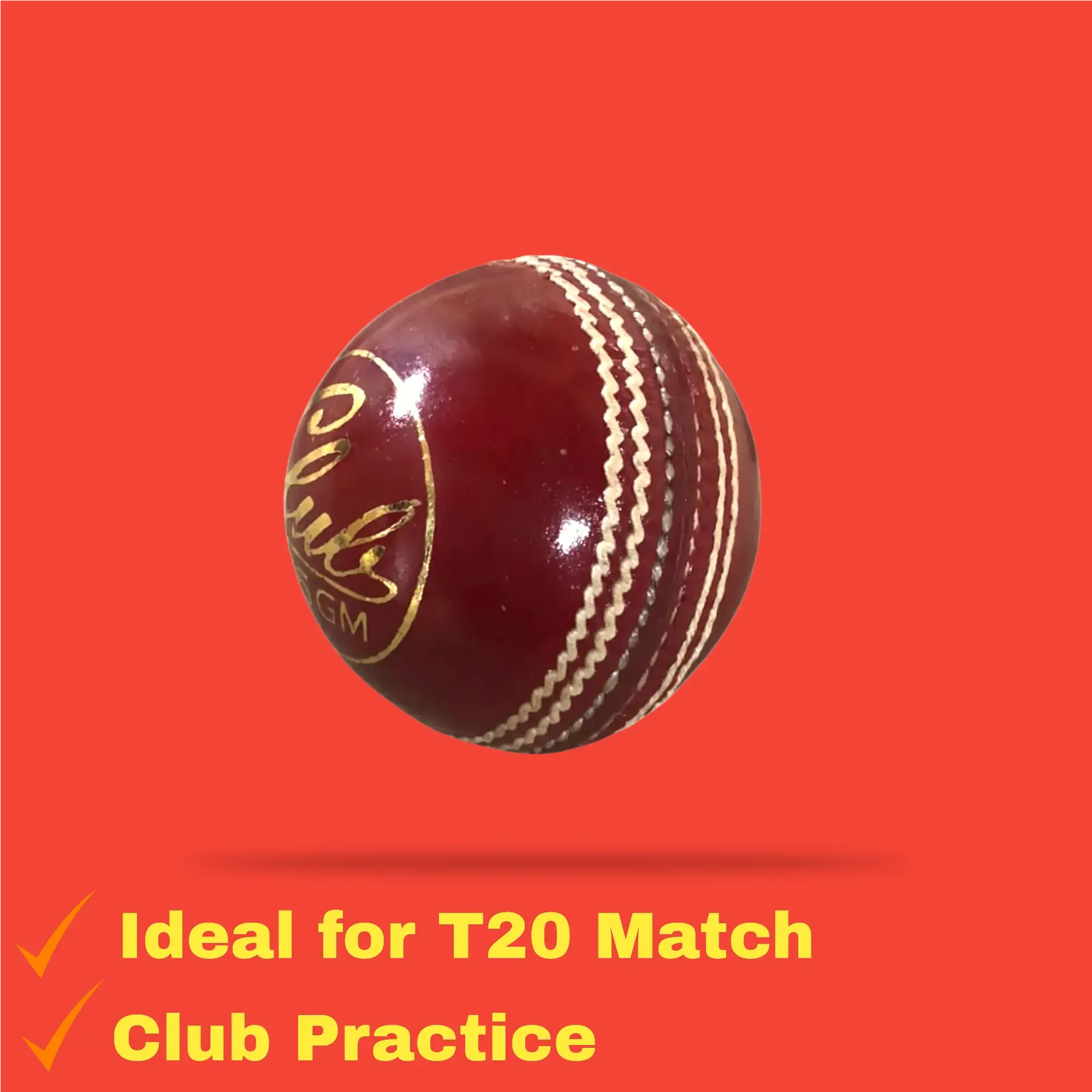 Bratla Club Cricket Ball Red Leather Hard Ball for Junior & Senior Pack of 6