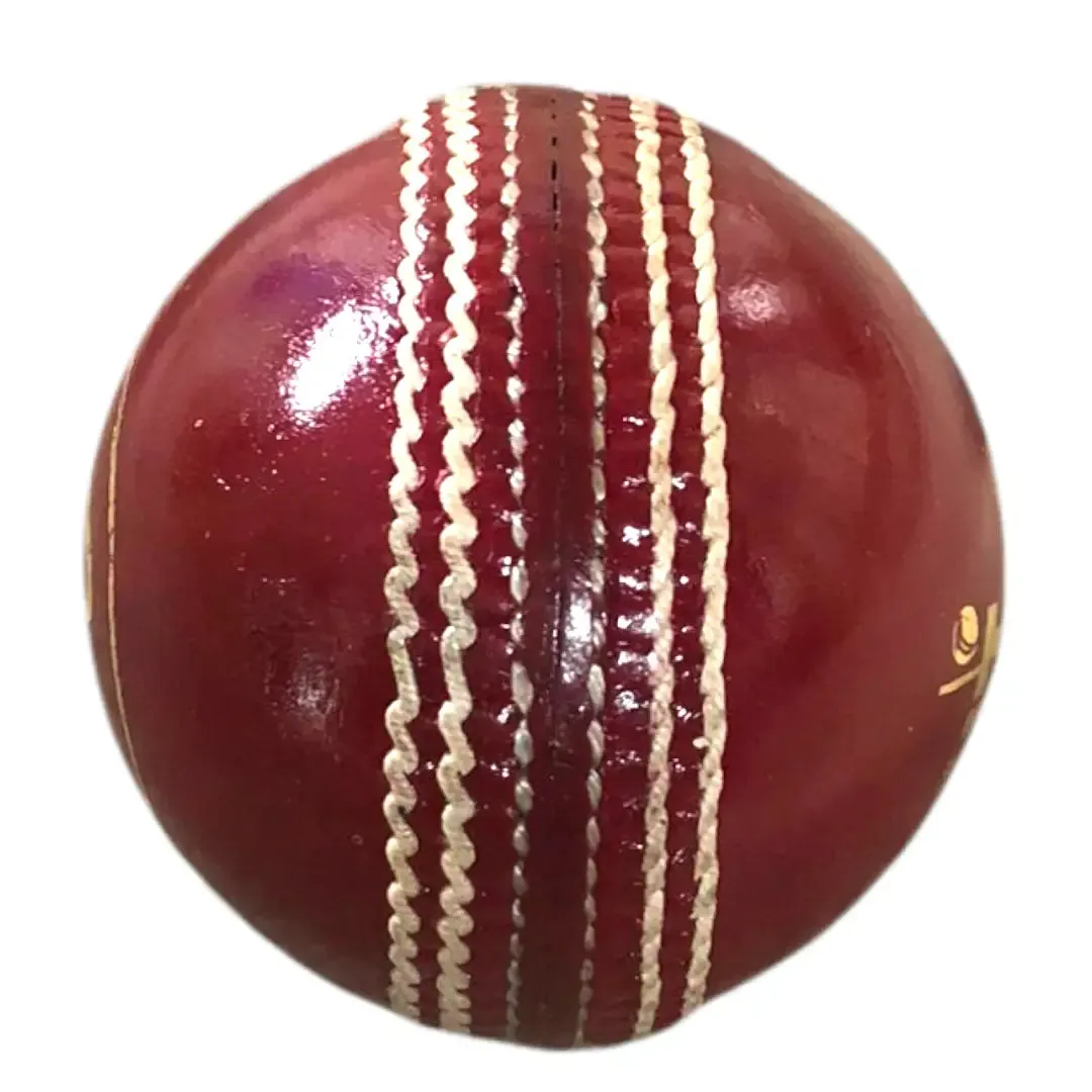 Bratla Club Cricket Ball Red Leather Hard Ball for Junior & Senior Pack of 6