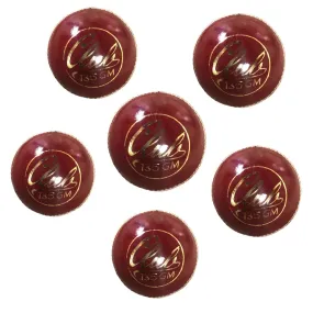 Bratla Club Cricket Ball Red Leather Hard Ball for Junior & Senior Pack of 6