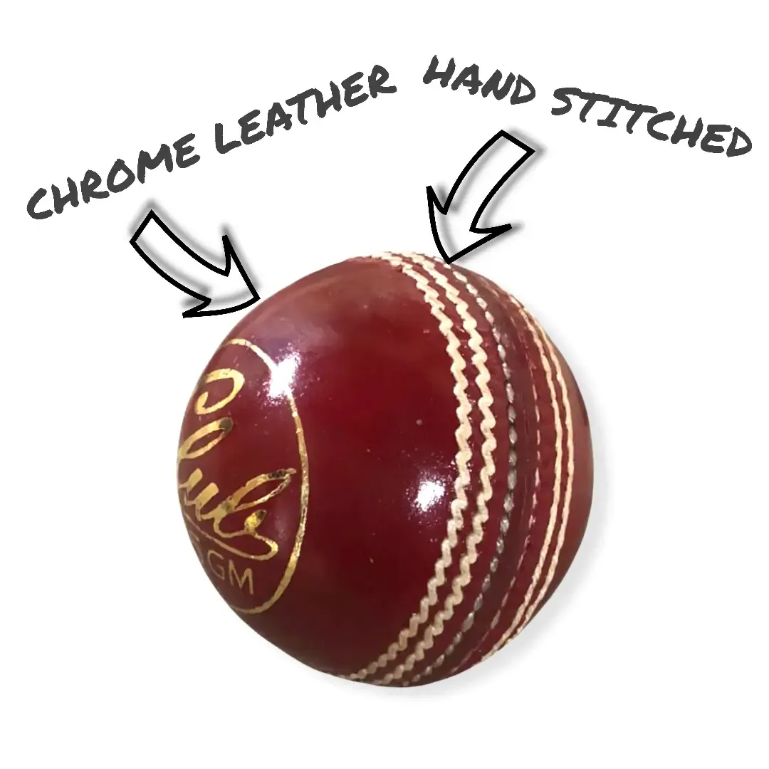 Bratla Club Cricket Ball Red Leather Hard Ball for Junior & Senior Pack of 6