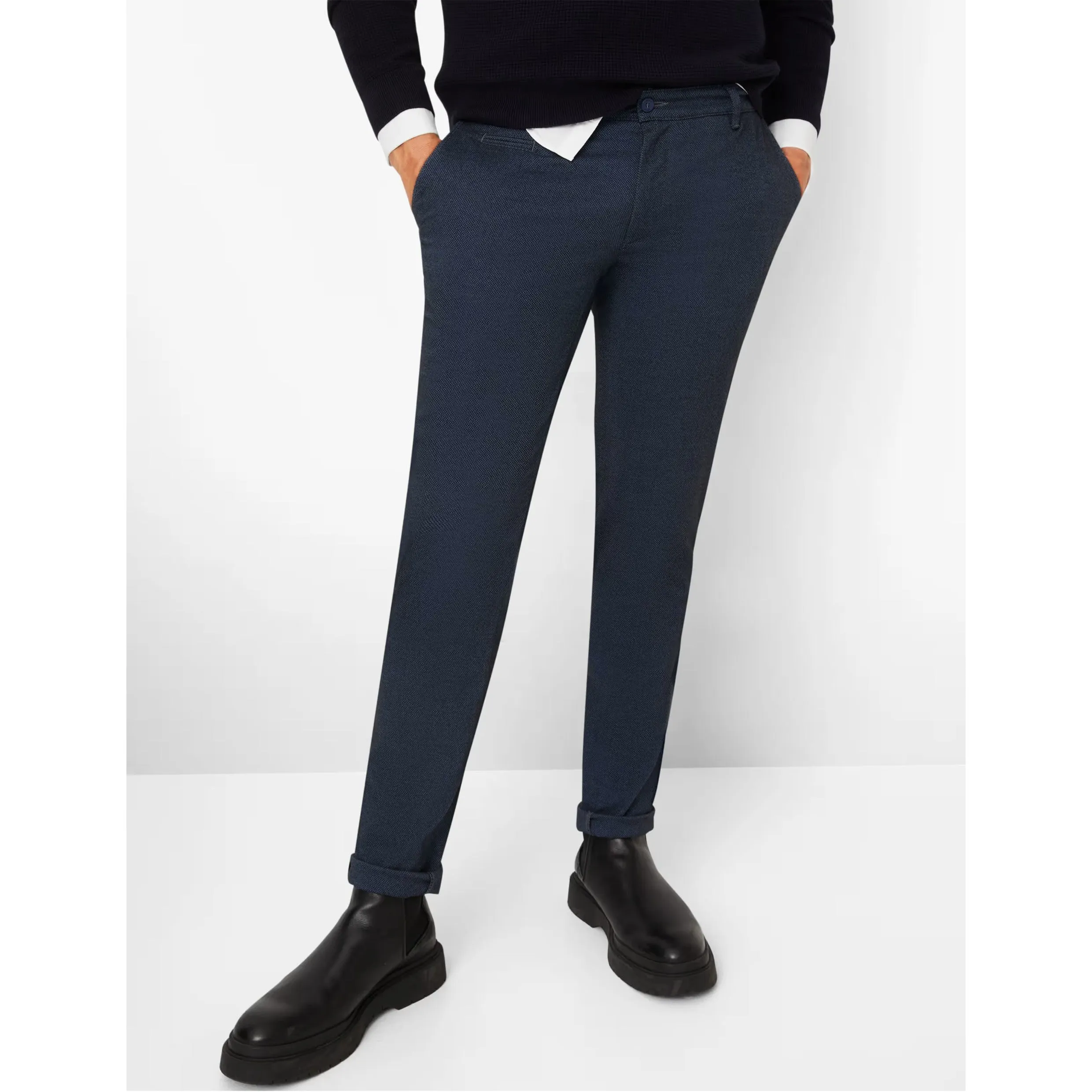 Brax Woo.Look Flat-front Chinos Modern Fit 85-1828 Fabio Midnight