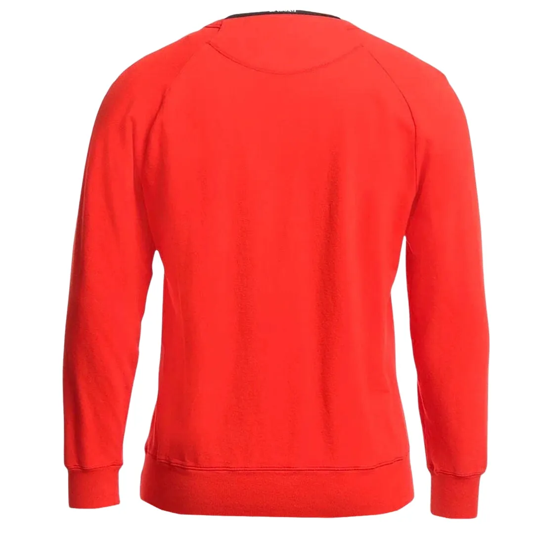 C P Company Brand Logo Red Jumper