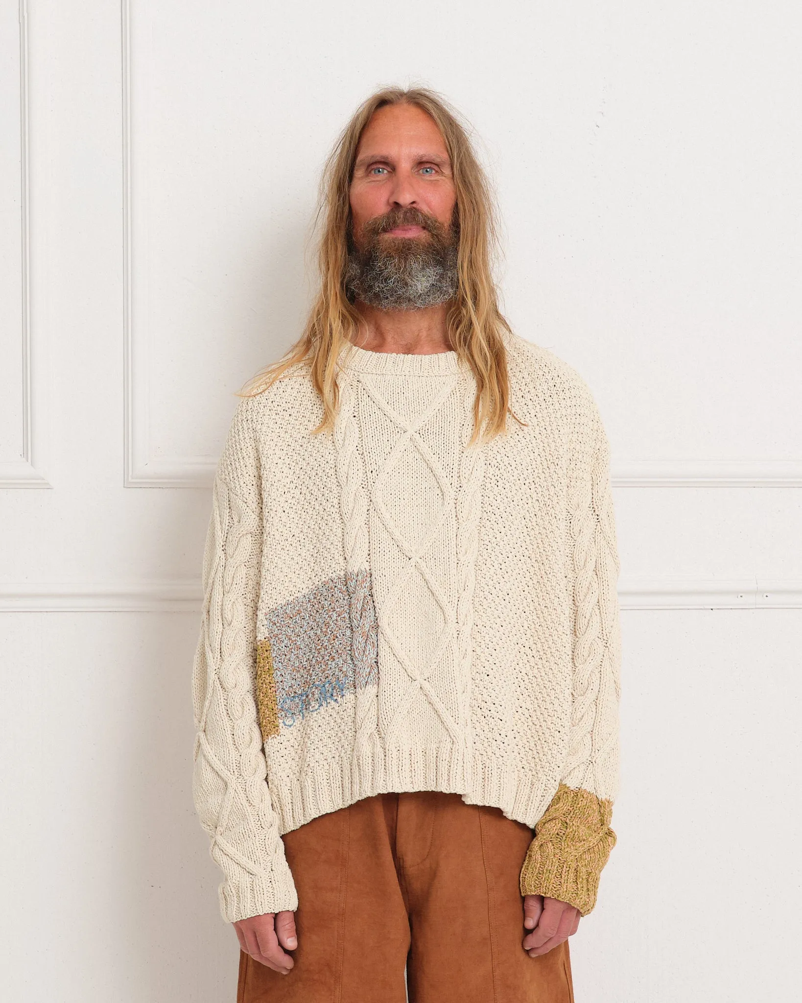 Cable Knit Jumper - Ecru Darn-Knit