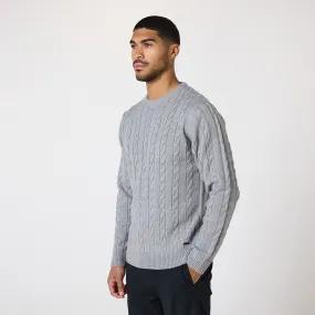 Cable Knit Jumper | Grey Marl