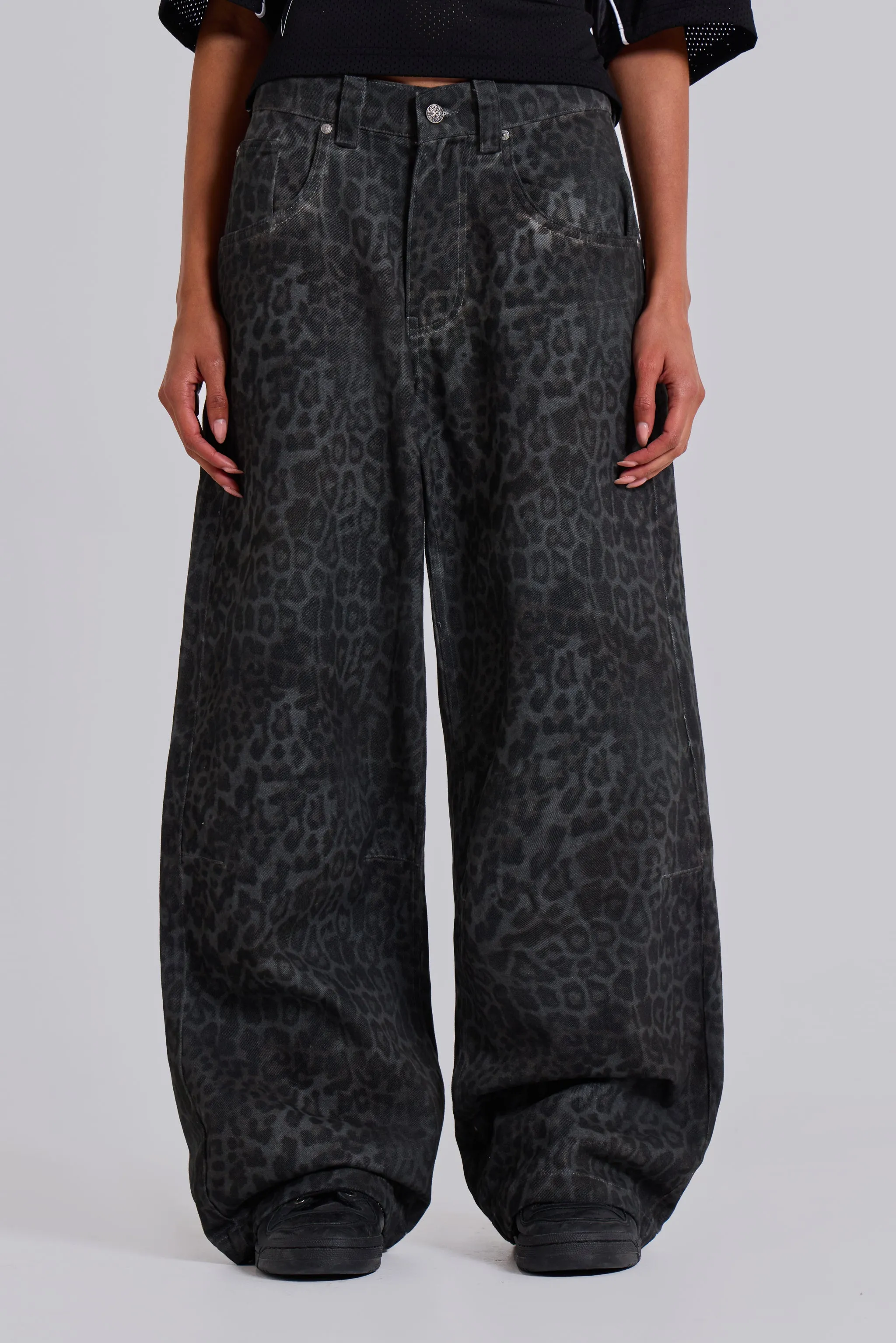 Charcoal Leopard Fade Colossus Jeans