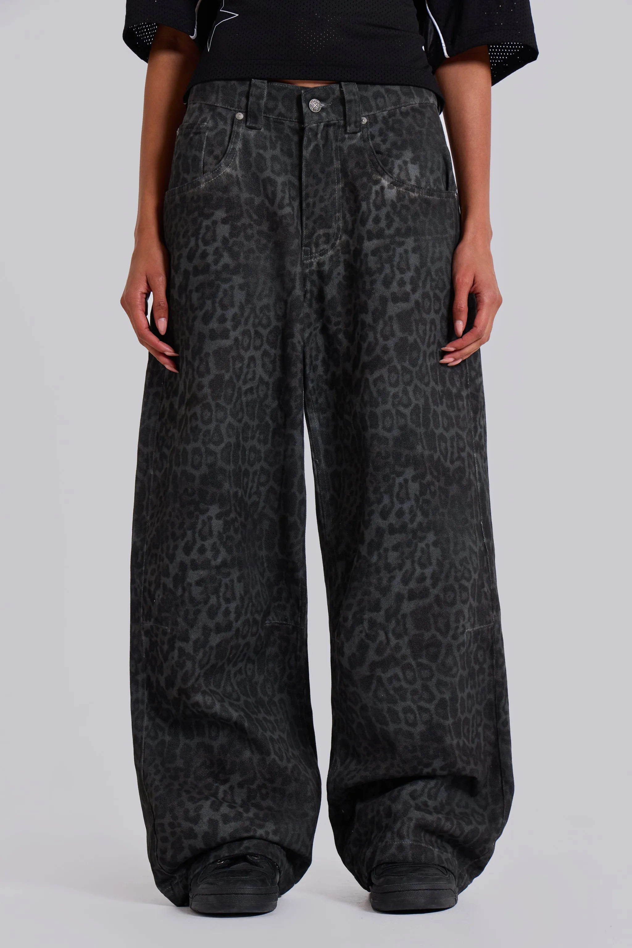 Charcoal Leopard Fade Colossus Jeans