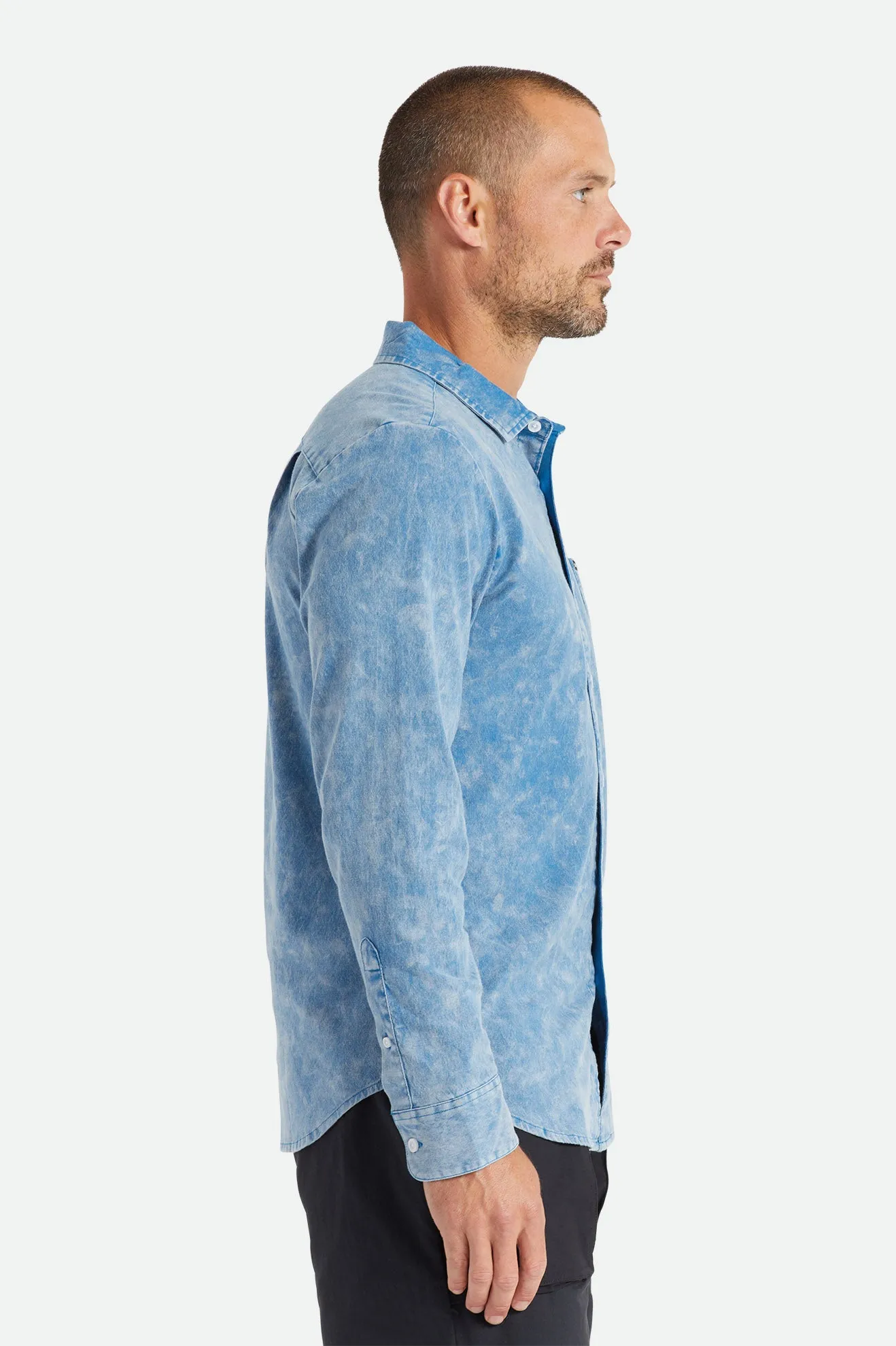 Charter Oxford L/S Woven - Sky Blue Sun Wash