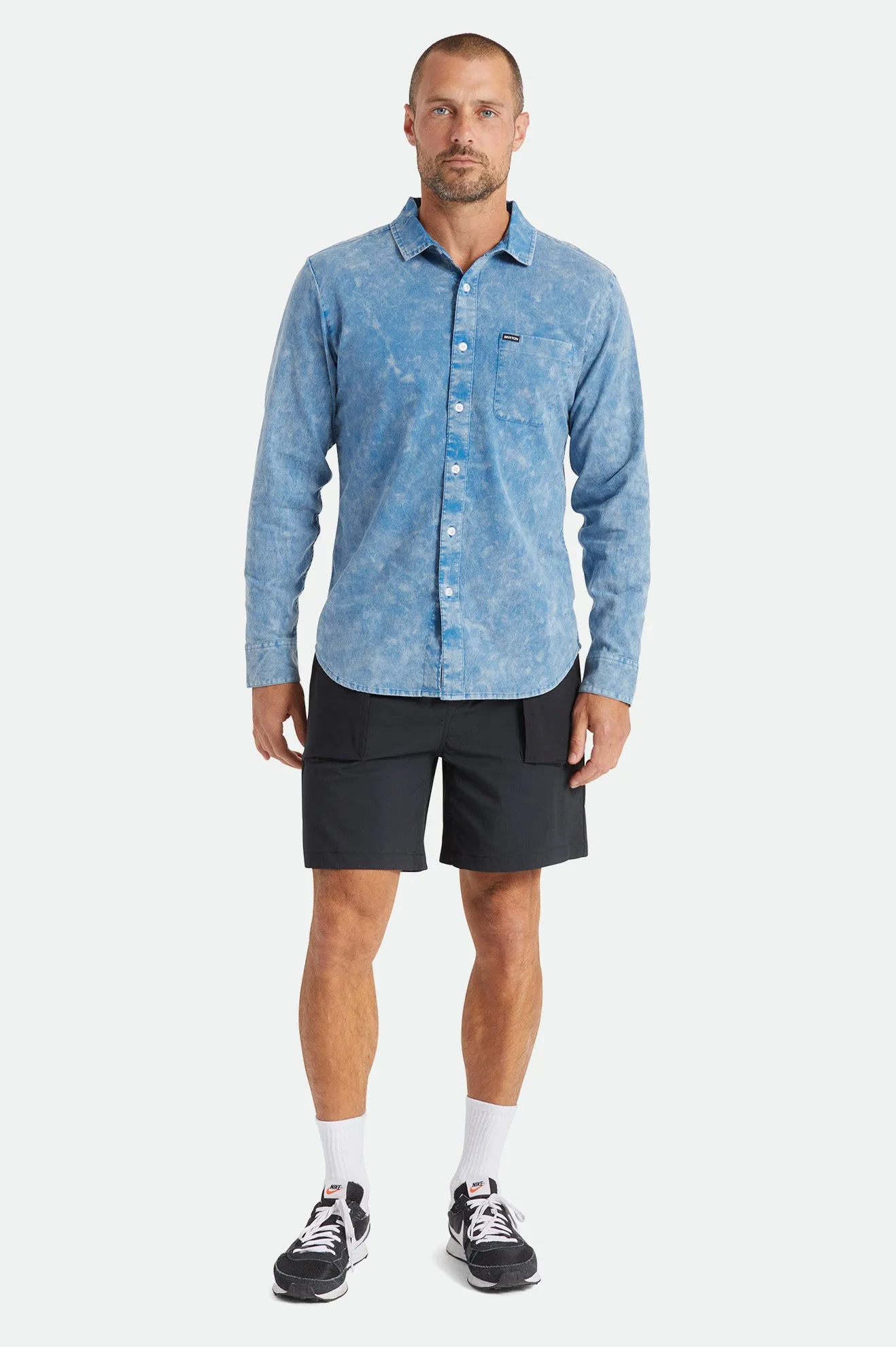 Charter Oxford L/S Woven - Sky Blue Sun Wash