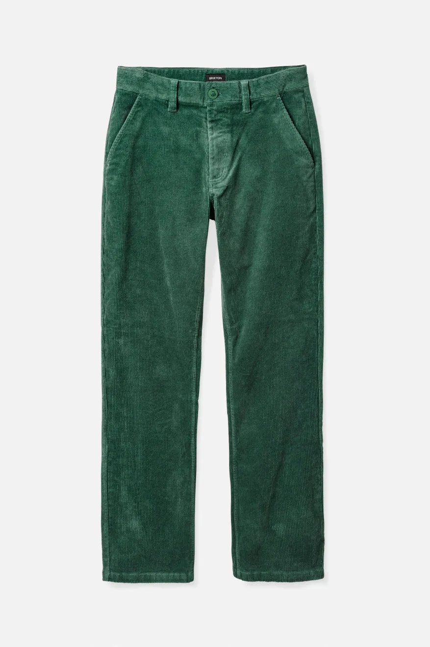 Choice Chino Regular Pant - Dark Forest Cord