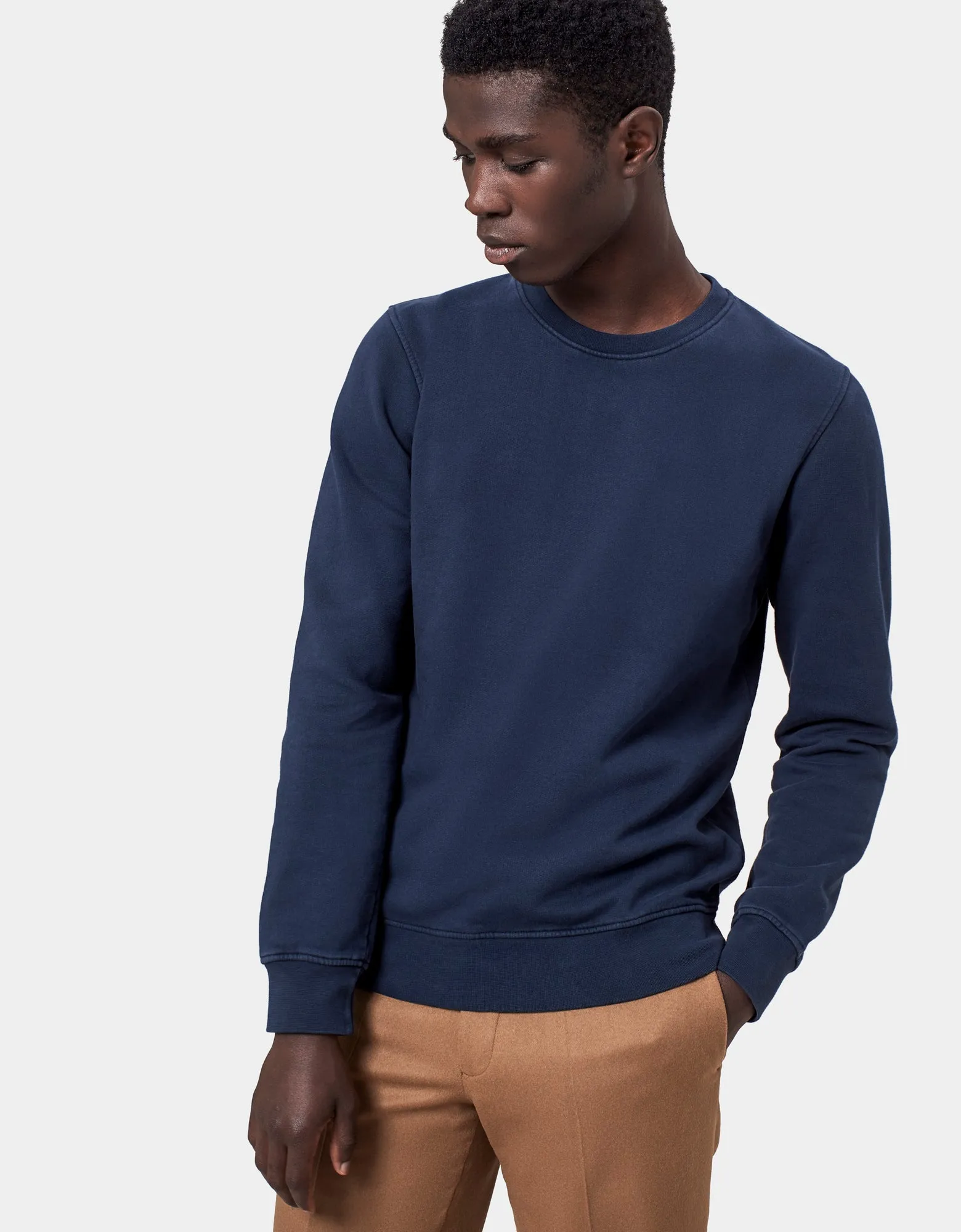 Classic Organic Crew - Stone Blue