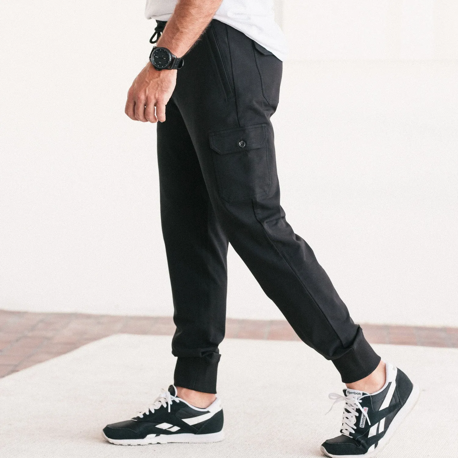 Constructor Joggers –  Black Cotton French Terry