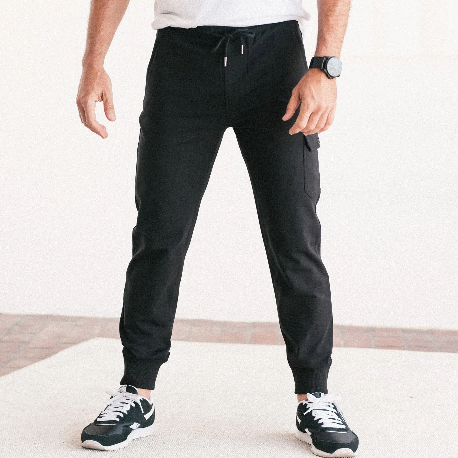 Constructor Joggers –  Black Cotton French Terry