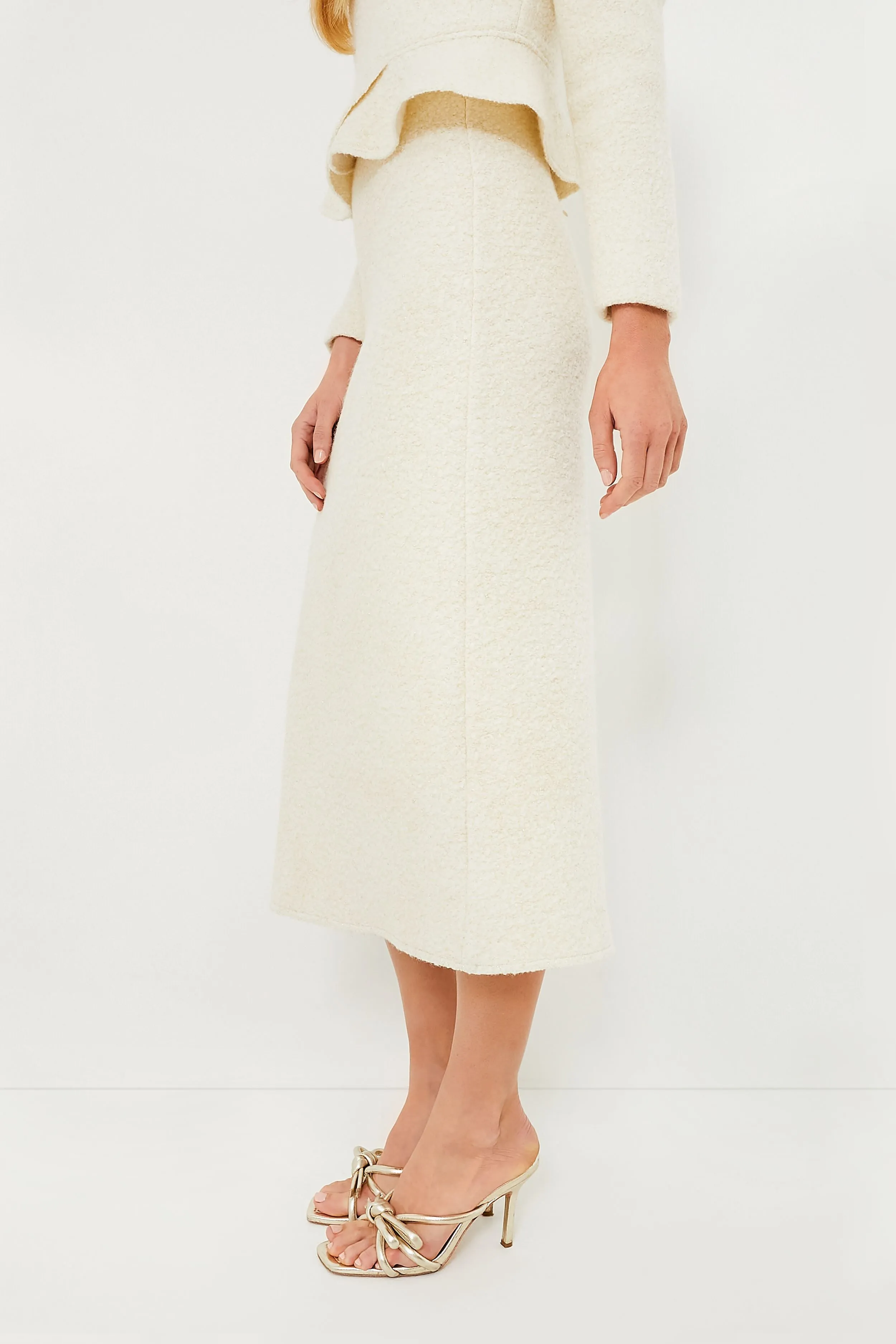 Cream Peri A-Line Skirt