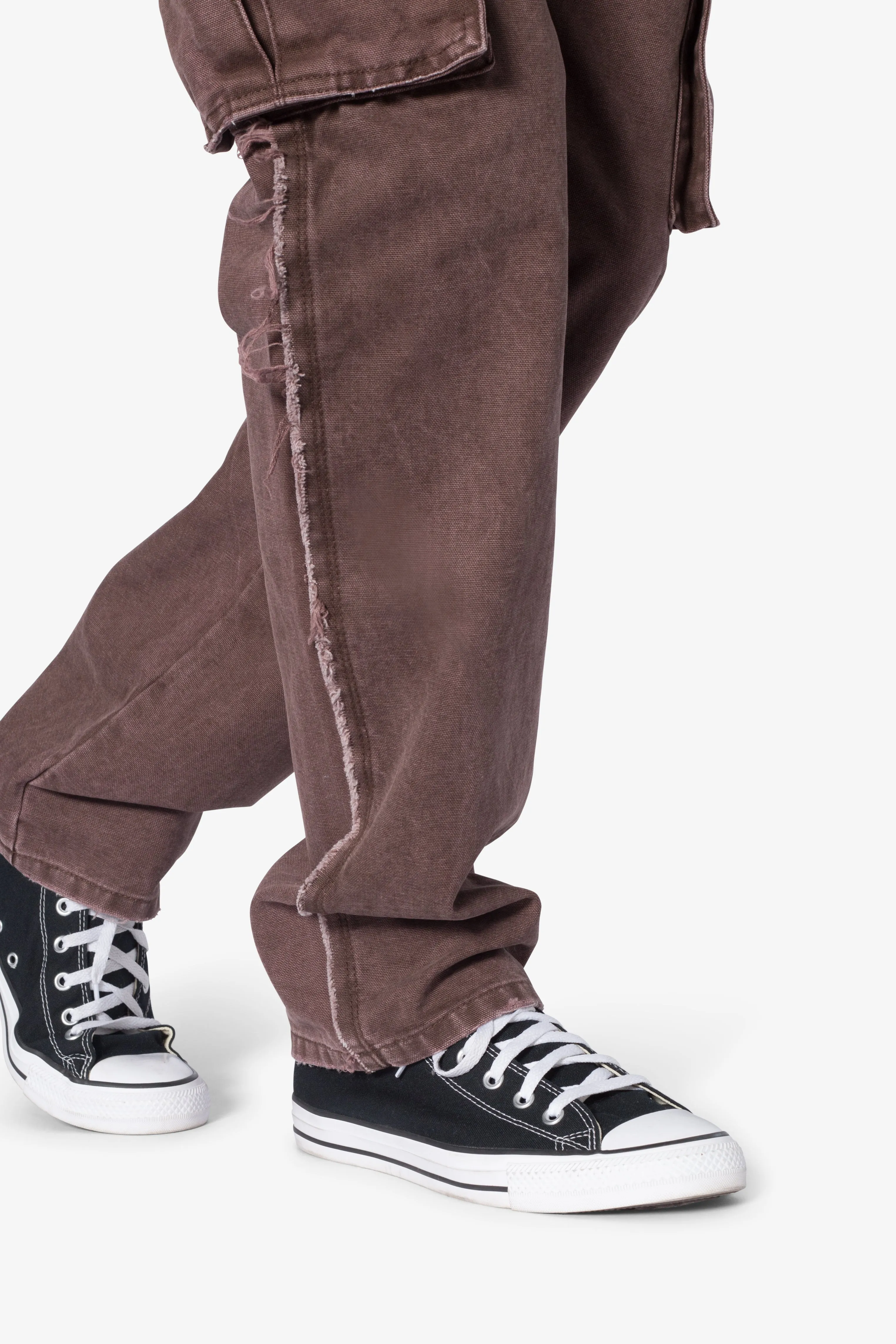 D653 Inside Out Canvas Cargo Pants - Brown