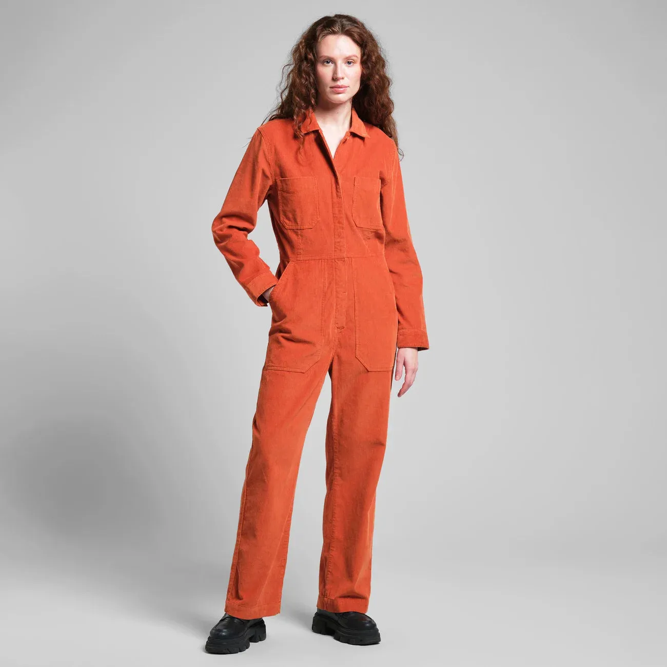 DEDICATED Docksta overall corduroy cinnamon orange women