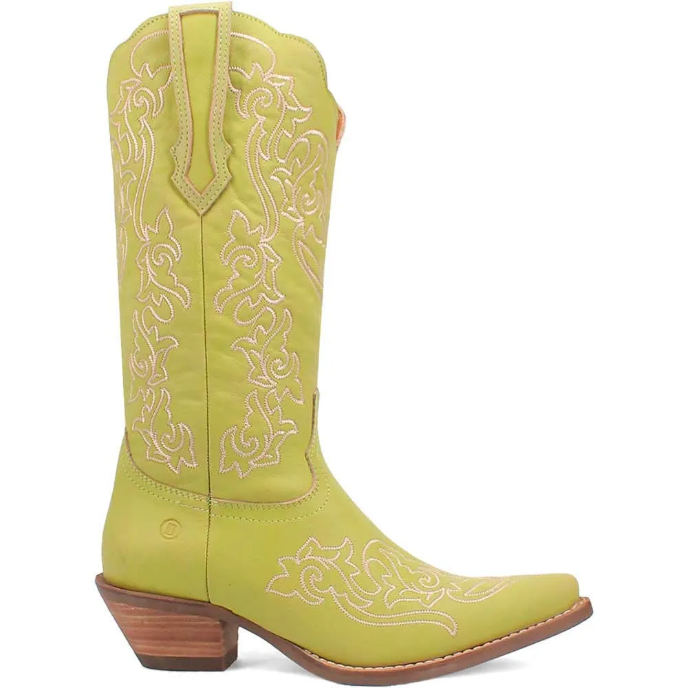 Dingo's Flirty N' Fun Green Almond Toe Leather Boots