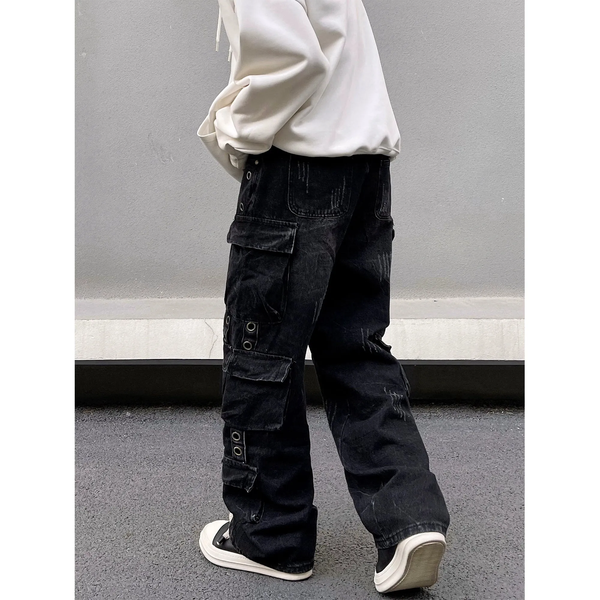 Distressed Utility Cargo Jeans