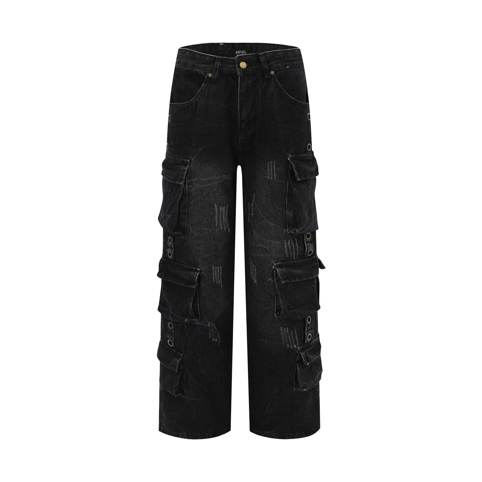 Distressed Utility Cargo Jeans