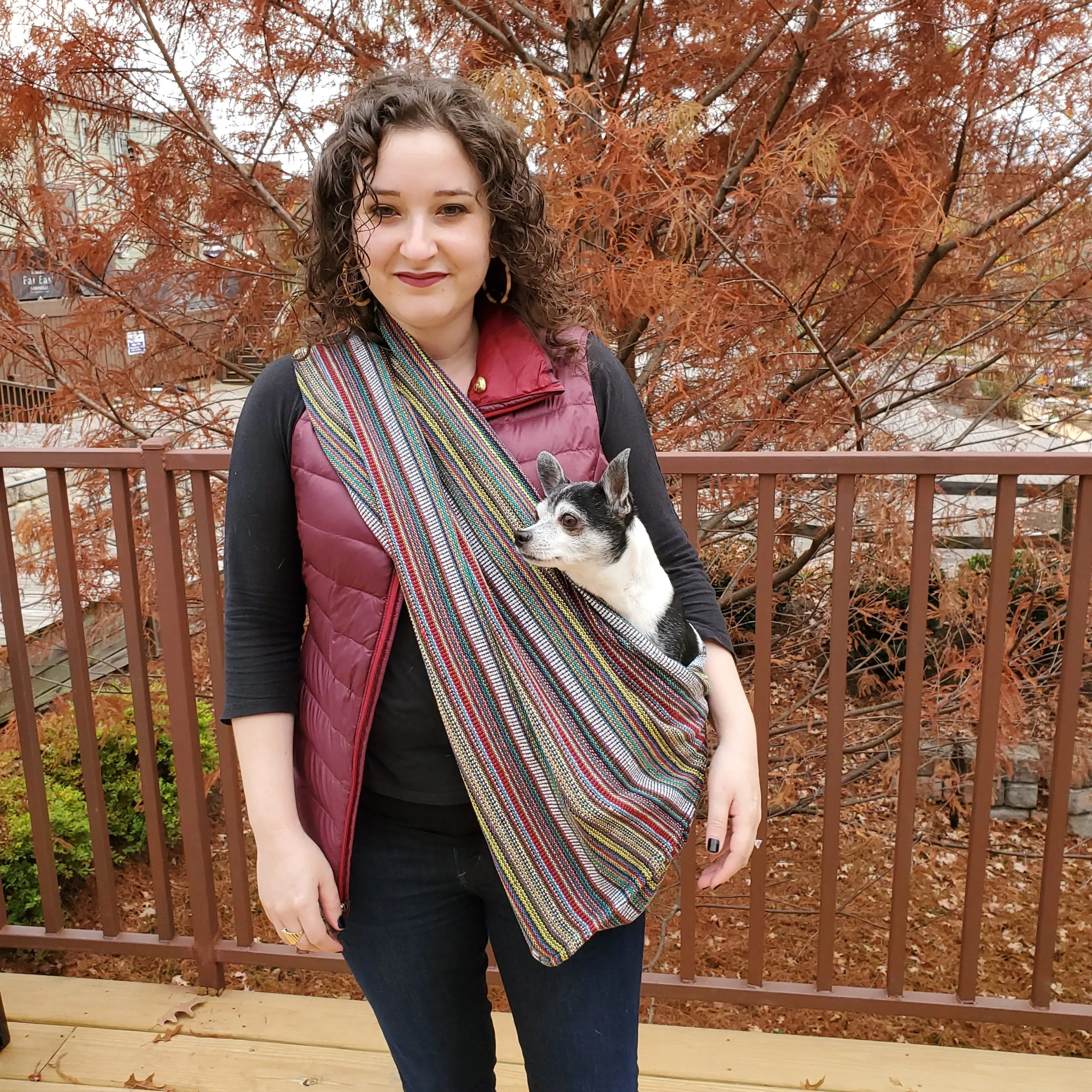 Dog Sling Carrier - Bohemian Multi-Color Woven